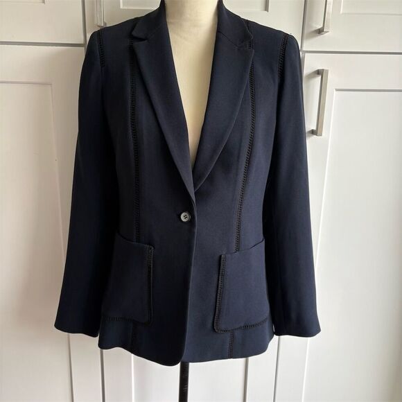 Carlisle New York Women's Navy Blazer Jacket Size 6 Tailored Fit - Picture 1 of 7